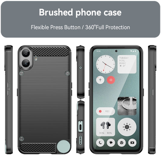 For Nothing CMF Phone 1 Carbon Fiber Brushed Texture TPU Phone Case(Black) - More Brand by buy2fix | Online Shopping UK | buy2fix