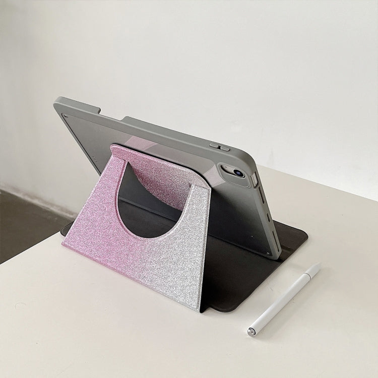 For iPad Pro 12.9 2022 / 2021 / 2020 Gradient Glitter Magnetic Split Leather Tablet Case(Rose Red) - iPad Pro 12.9 (2022/2021) Cases by buy2fix | Online Shopping UK | buy2fix
