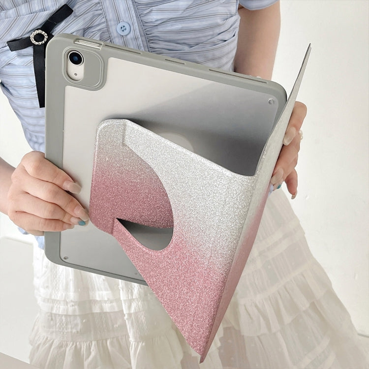 For iPad 10.2 2021 / 2020 / 10.5 Gradient Glitter Magnetic Split Leather Tablet Case(Pink) - iPad 10.2 Cases by buy2fix | Online Shopping UK | buy2fix