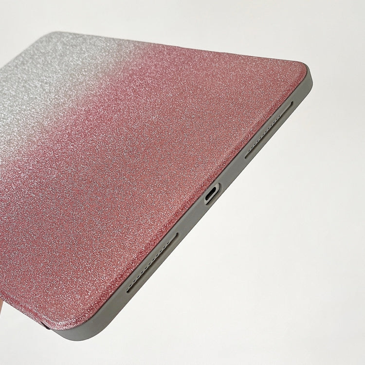 For iPad 10.2 2021 / 2020 / 10.5 Gradient Glitter Magnetic Split Leather Tablet Case(Pink) - iPad 10.2 Cases by buy2fix | Online Shopping UK | buy2fix