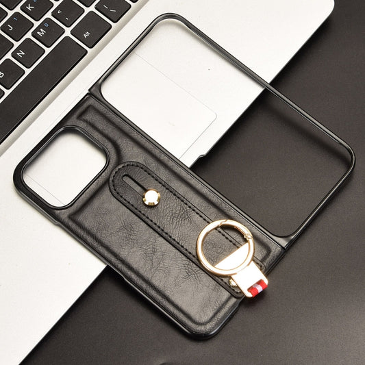 For Google Pixel 9 Pro Fold Wristband Leather Back Phone Case(Black) by buy2fix