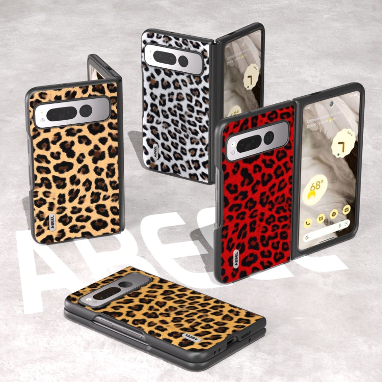For Google Pixel Fold ABEEL Black Edge Leopard Phone Case(Golden) by buy2fix