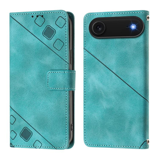 For iPhone Air Skin-feel Embossed Leather Phone Case(Green) - iPhone Air Cases by buy2fix | Online Shopping UK | buy2fix
