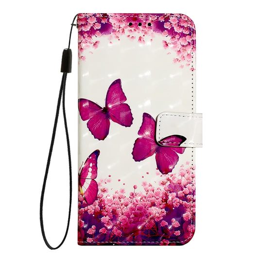 For iPhone 16e 3D Painting Horizontal Flip Leather Phone Case(Rose Butterfly) by buy2fix