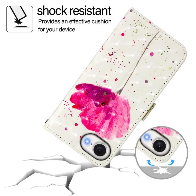 For iPhone 16e 3D Painting Horizontal Flip Leather Phone Case(Flower) by buy2fix