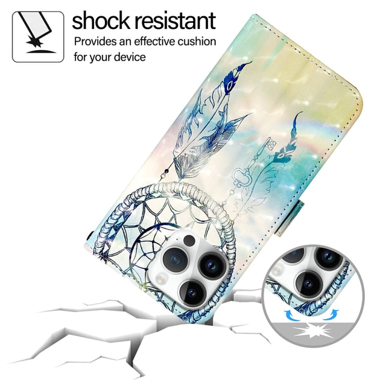 For iPhone 16 Pro Max 3D Painting Horizontal Flip Leather Phone Case(Dream Wind Chimes) by buy2fix