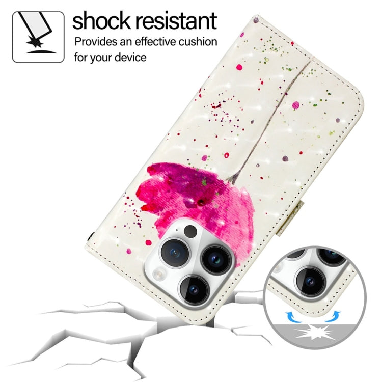 For iPhone 16 Pro 3D Painting Horizontal Flip Leather Phone Case(Flower) by buy2fix