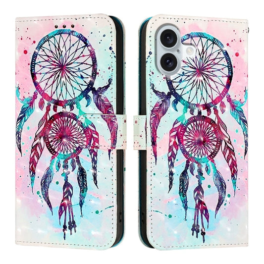 For iPhone 16 Plus 3D Painting Horizontal Flip Leather Phone Case(Color Drop Wind Chimes) by buy2fix
