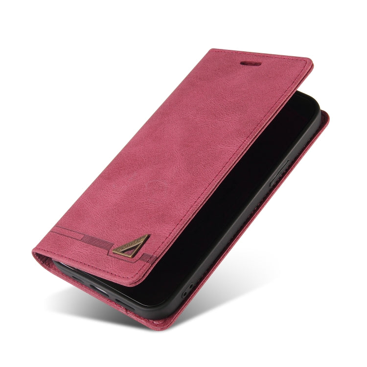 For Xiaomi Redmi Note 12 Pro+ India Skin Feel Anti-theft Brush Horizontal Flip Leather Case with Holder(Wine Red) by buy2fix
