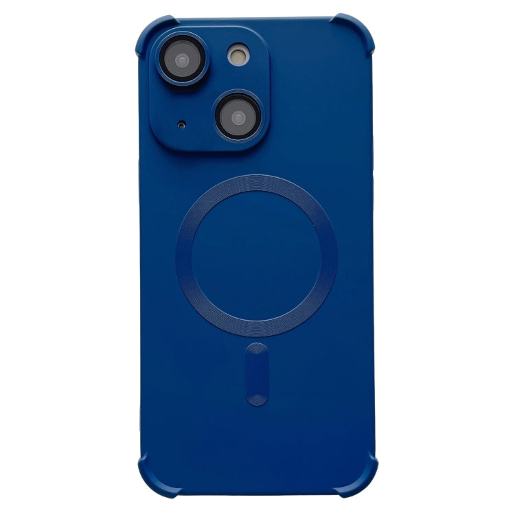For iPhone 15 Plus Four Corner Shockproof Skin Feel MagSafe Magnetic Phone Case(Dark Blue) - iPhone 15 Plus Cases by buy2fix | Online Shopping UK | buy2fix