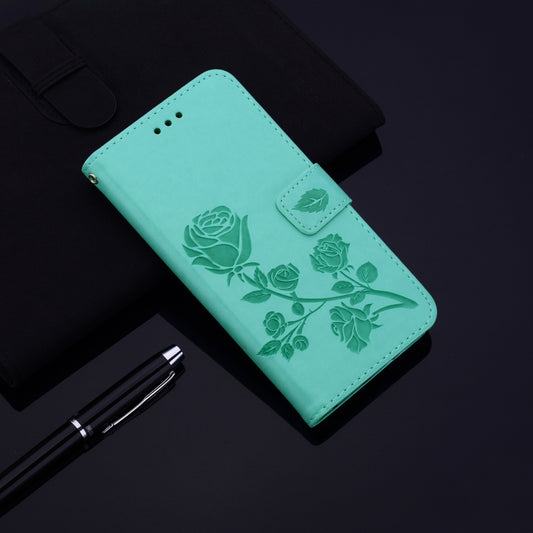 For Xiaomi Redmi Note 12 Pro 5G Global Rose Embossed Flip PU Leather Phone Case(Green) by buy2fix