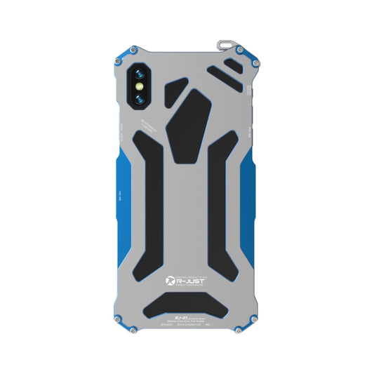 For iPhone XS Max R-JUST Shockproof Armor Metal Protective Case(Blue) by R-JUST