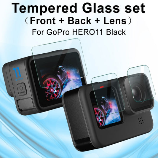 For GoPro HERO11 Black imak Rear Screen + Front Screen + Rear Camera Lens Tempered Glass Film by imak