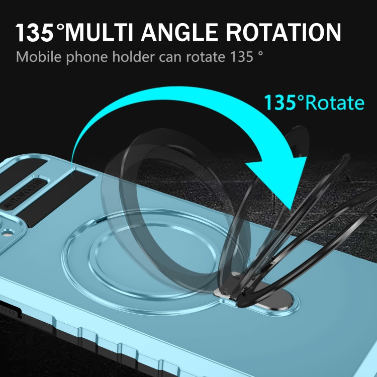 For iPhone 11 Pro Max MagSafe Magnetic Holder Phone Case(Light Blue) by buy2fix