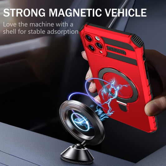 For iPhone 11 Pro MagSafe Magnetic Holder Phone Case(Red) by buy2fix