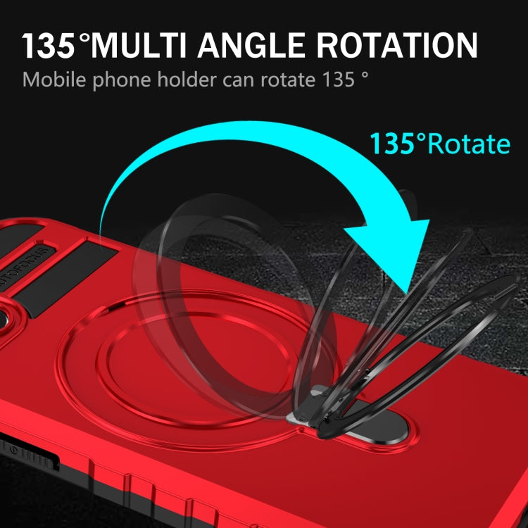 For iPhone 13 MagSafe Magnetic Holder Phone Case(Red) - iPhone 13 Cases by buy2fix | Online Shopping UK | buy2fix