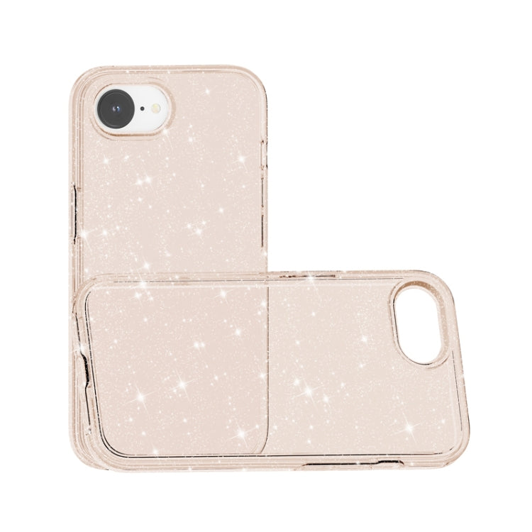 For iPhone 16e Shockproof Terminator Glitter Powder Phone Case(Gold) - iPhone 16e Cases by buy2fix | Online Shopping UK | buy2fix