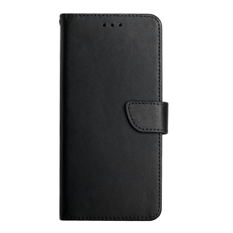 For OnePlus 13R Genuine Leather Fingerprint-proof Flip Phone Case(Black) - OnePlus Cases by buy2fix | Online Shopping UK | buy2fix