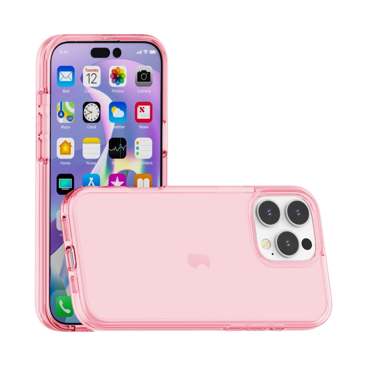 For iPhone 16 Pro Max Shockproof Terminator Transparent Phone Case(Pink) by buy2fix