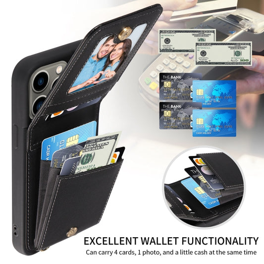 For iPhone 13 Pro Crossbody Lanyard Zipper Wallet Leather Phone Case(Black) - iPhone 13 Pro Cases by buy2fix | Online Shopping UK | buy2fix