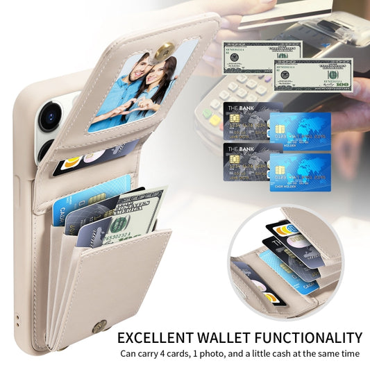 For iPhone 11 Pro Crossbody Lanyard Zipper Wallet Leather Phone Case(Beige) - iPhone 11 Pro Cases by buy2fix | Online Shopping UK | buy2fix