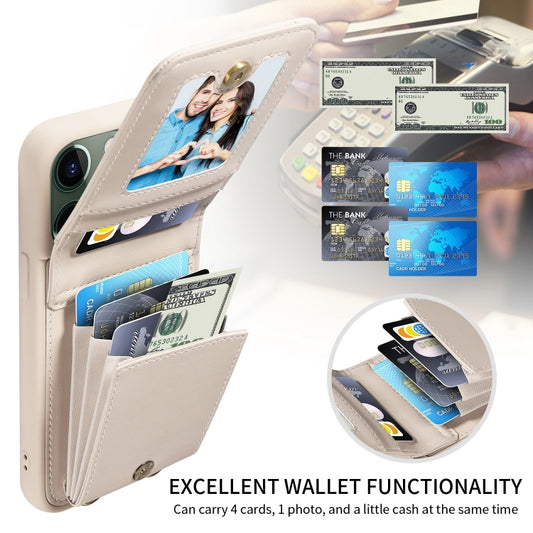 For iPhone 11 Pro Max Crossbody Lanyard Zipper Wallet Leather Phone Case(Beige) - iPhone 11 Pro Max Cases by buy2fix | Online Shopping UK | buy2fix