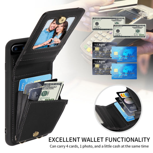 For iPhone 7 Plus / 8 Plus Crossbody Lanyard Zipper Wallet Leather Phone Case(Black) - More iPhone Cases by buy2fix | Online Shopping UK | buy2fix