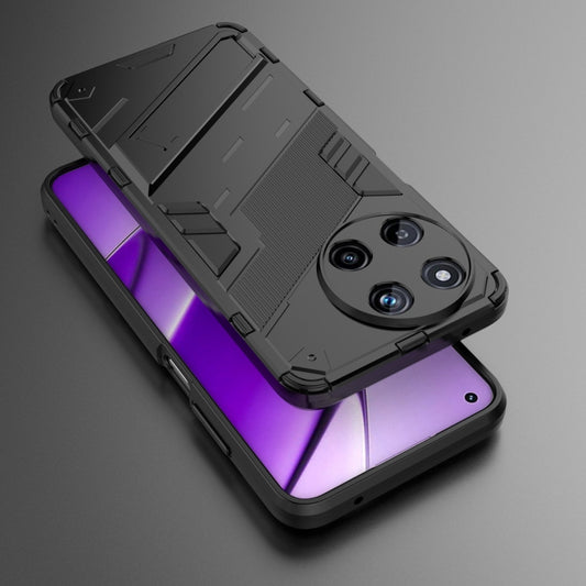 For Realme 11 4G Global Punk Armor 2 in 1 PC + TPU Phone Case with Holder(Black) by buy2fix