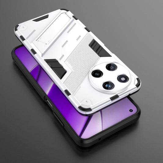 For Realme 11 4G Global Punk Armor 2 in 1 PC + TPU Phone Case with Holder(White) by buy2fix