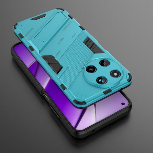 For Realme 11 4G Global Punk Armor 2 in 1 PC + TPU Phone Case with Holder(Blue) by buy2fix