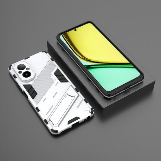For Realme C67 4G Global Punk Armor 2 in 1 PC + TPU Phone Case with Holder(White) by buy2fix