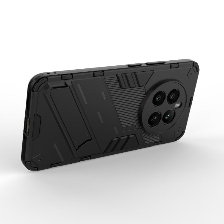 For Realme 12+ 5G Global Punk Armor 2 in 1 PC + TPU Phone Case with Holder(Black) by buy2fix