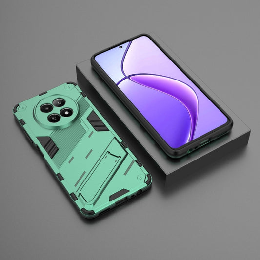 For Realme 12 5G Global Punk Armor 2 in 1 PC + TPU Phone Case with Holder(Green) by buy2fix