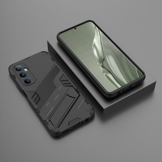 For Realme C65 4G Global Punk Armor 2 in 1 PC + TPU Phone Case with Holder(Black) by buy2fix