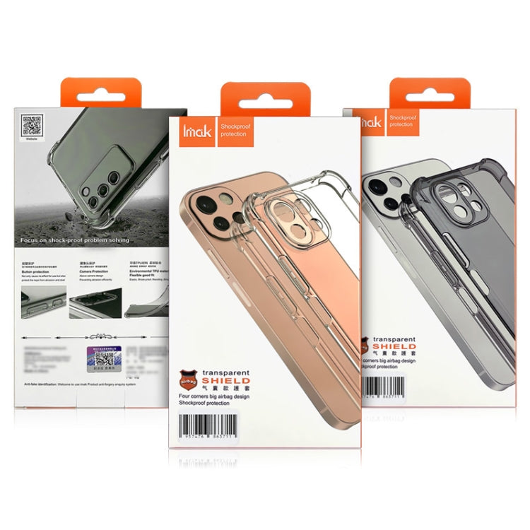 For iPhone 15 Pro Max imak Shockproof Airbag TPU Phone Case(Transparent Black) by imak