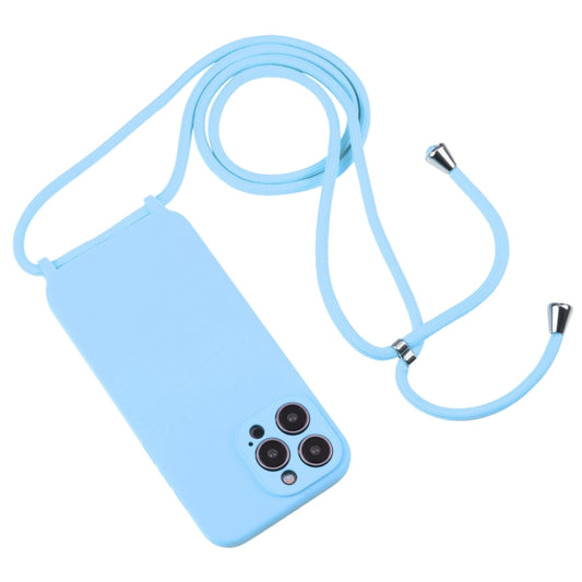 For iPhone 16 Plus Crossbody Lanyard Liquid Silicone Case(Blue) by buy2fix