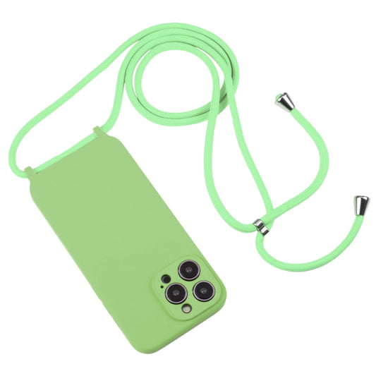 For iPhone 16 Plus Crossbody Lanyard Liquid Silicone Case(Matcha Green) by buy2fix