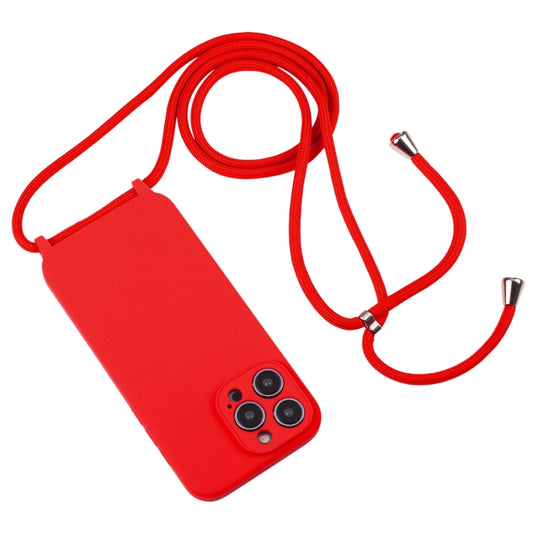 For iPhone 16 Pro Crossbody Lanyard Liquid Silicone Case(Red) by buy2fix