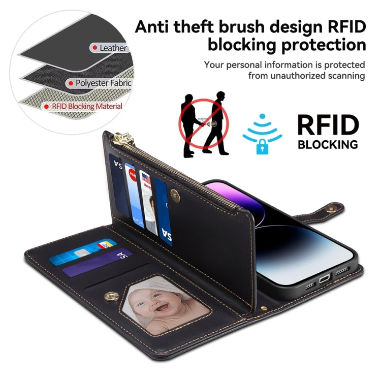 For Samsung Galaxy S23 FE 5G ESEBLE Star Series Lanyard Zipper Wallet RFID Leather Case(Black) - Galaxy S23 FE 5G Cases by ESEBLE | Online Shopping UK | buy2fix