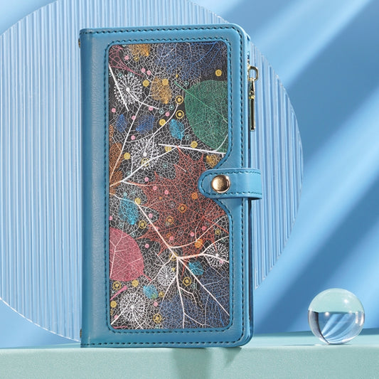 For Samsung Galaxy M15 / F15 ESEBLE Star Series Lanyard Zipper Wallet RFID Leather Case(Blue) - Galaxy Phone Cases by ESEBLE | Online Shopping UK | buy2fix