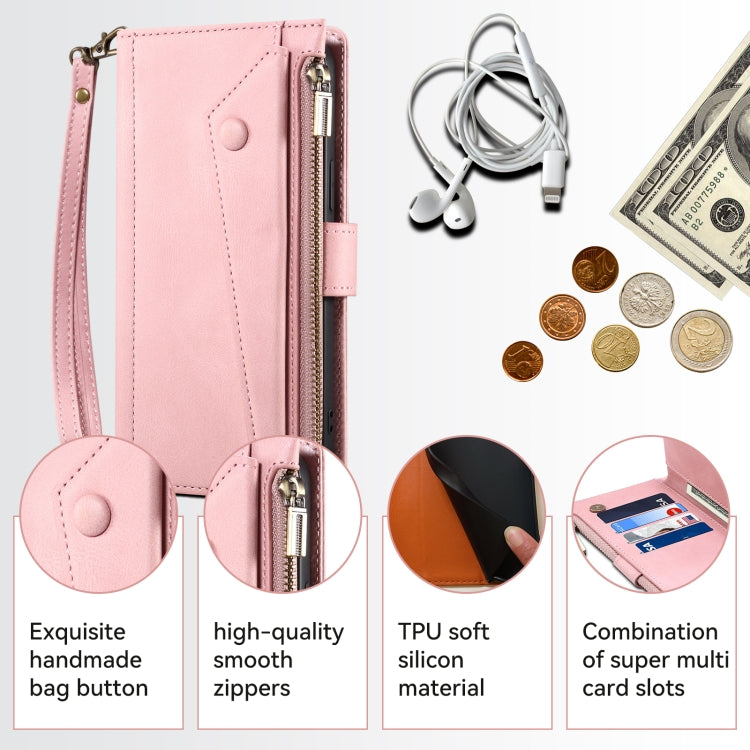 For Samsung Galaxy A35 5G ESEBLE Retro Frosted RFID Flip Leather Phone Case(Rose Gold) - Galaxy Phone Cases by ESEBLE | Online Shopping UK | buy2fix