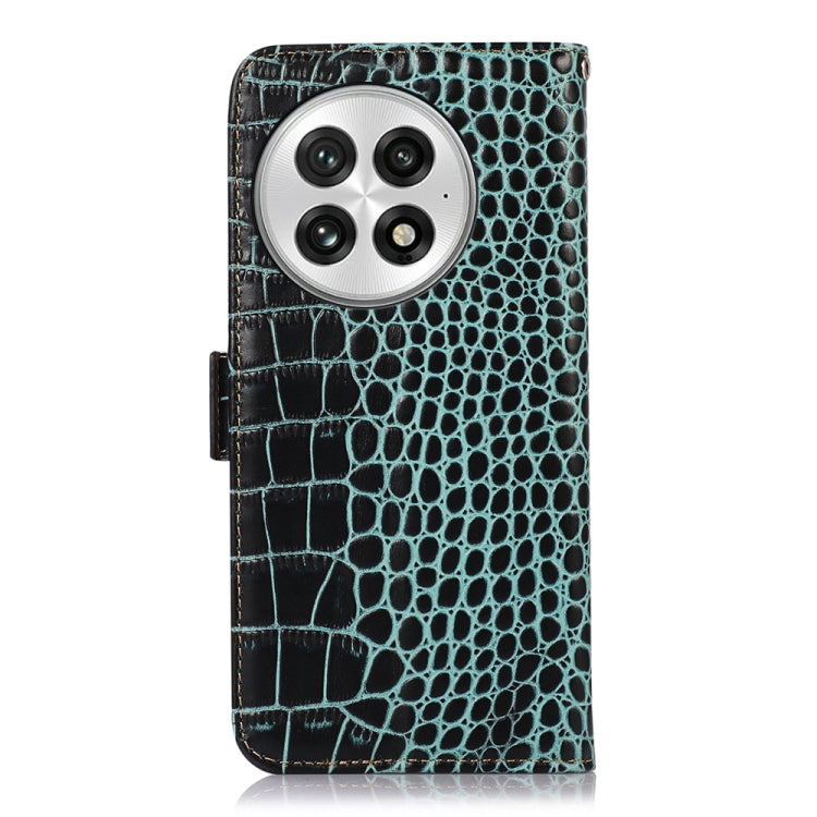For OnePlus Nord 13 Crocodile Top Layer Cowhide Leather Phone Case(Green) - OnePlus Cases by buy2fix | Online Shopping UK | buy2fix