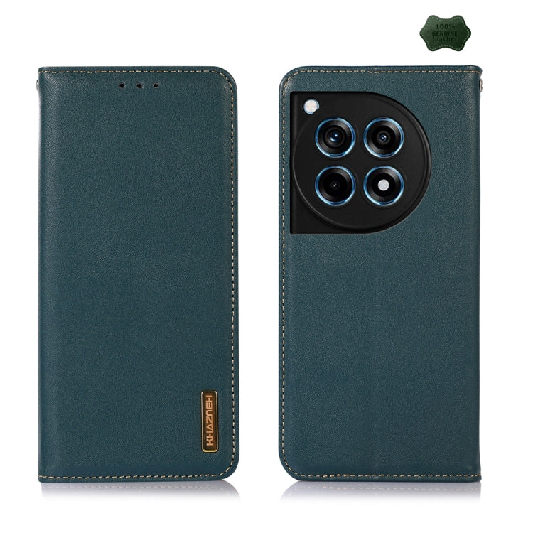 For OnePlus Ace 3 / 12R KHAZNEH Nappa Top Layer Cowhide Leather Phone Case(Green) - OnePlus Cases by buy2fix | Online Shopping UK | buy2fix