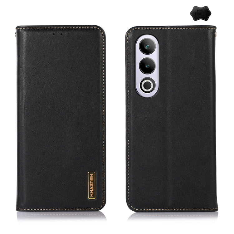 For OnePlus Nord CE4 5G Global KHAZNEH Nappa Top Layer Cowhide Leather Phone Case(Black) - OnePlus Cases by buy2fix | Online Shopping UK | buy2fix