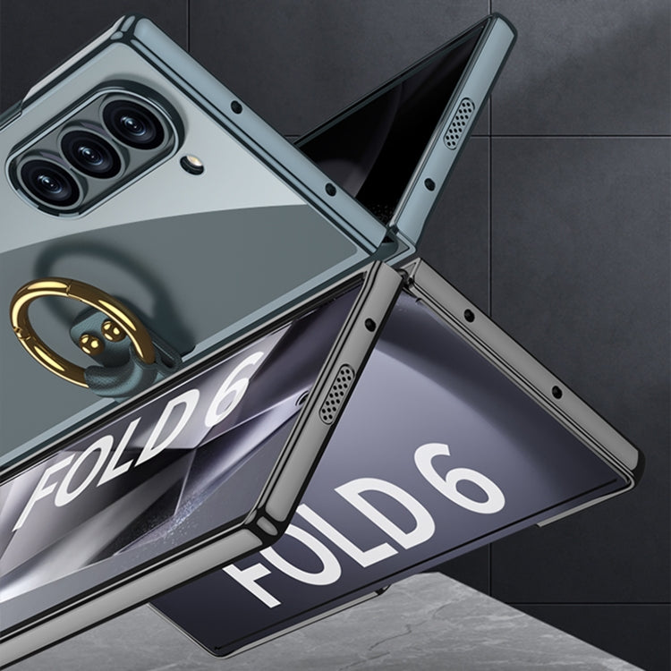 For Samsung Galaxy Z Fold6 GKK Electroplating Phone Case with Ring(Black) by GKK