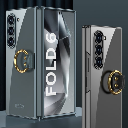 For Samsung Galaxy Z Fold6 GKK Electroplating Phone Case with Ring(Gold) by GKK