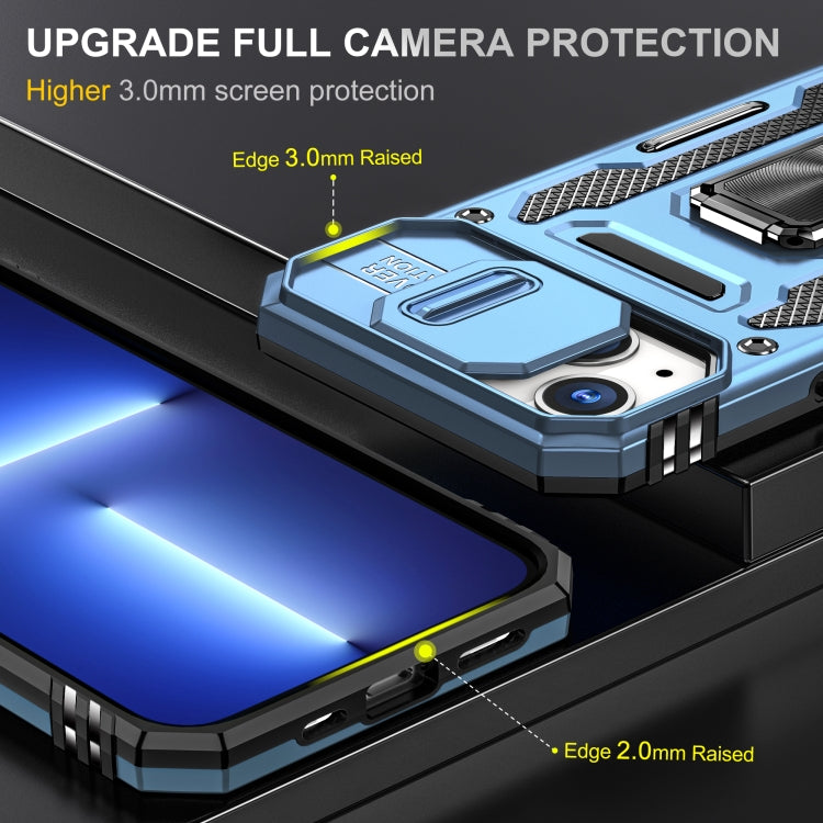 For iPhone 15 Armor PC + TPU Camera Shield Phone Case(Light Blue) - iPhone 15 Cases by buy2fix | Online Shopping UK | buy2fix