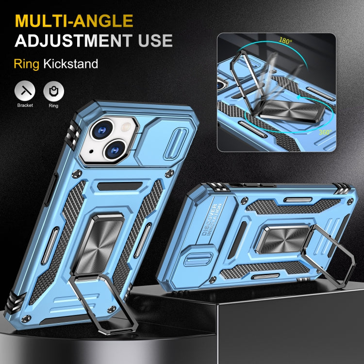For iPhone 15 Armor PC + TPU Camera Shield Phone Case(Light Blue) - iPhone 15 Cases by buy2fix | Online Shopping UK | buy2fix
