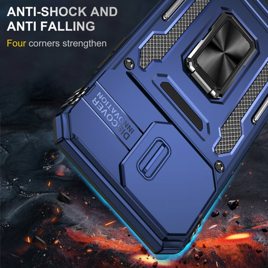 For iPhone 16 Pro Max Armor PC + TPU Camera Shield Phone Case(Navy Blue) by buy2fix