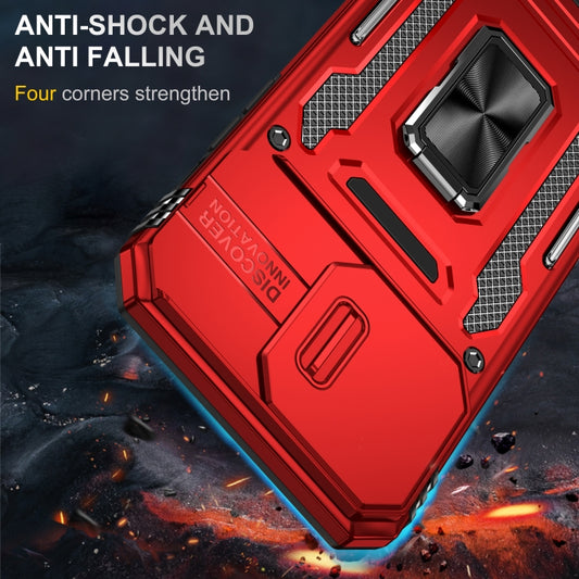 For iPhone 16 Pro Max Armor PC + TPU Camera Shield Phone Case(Red) by buy2fix